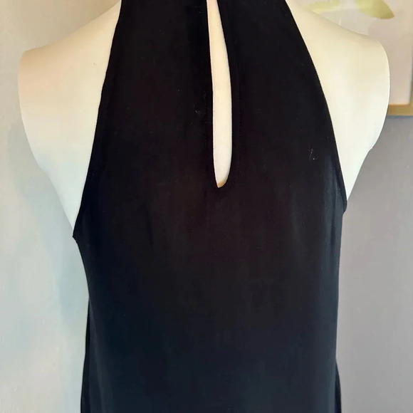 Zara Basics Maxi Black Dress Viscose Halter Neck Beading and Fringe Size Sm… - Picture 4 of 14